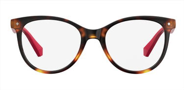 Youth Girls Polaroid Eyeglasses: PLD D815 - Havana Red SpecSMART Eye Clinic (Front View)
